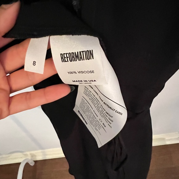 Reformation Adele Wrap Dress, Black, Size 8 - Picture 5 of 7